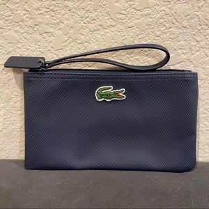 Navy Lacoste wristlet
